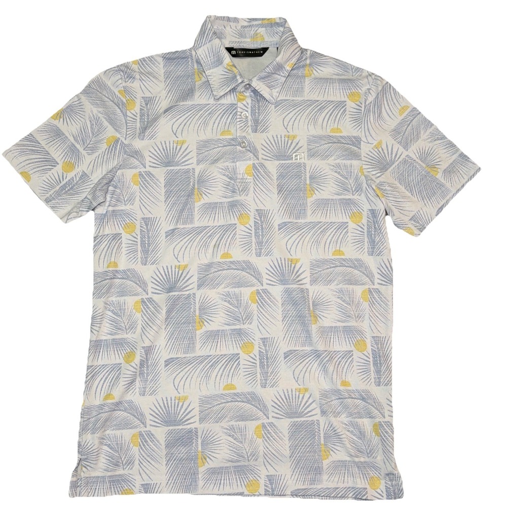 Travis Mathew Polo Shirt Mens‎ Size Small Hawaiian Theme Golf Short Sleeve